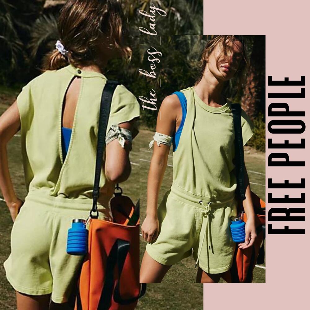 Free People romper cotton jumpsuit shortsie one-piece onesie Large